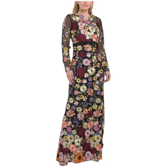 Mac Duggal Dresses & Skirts - MAC DUGGAL Long Sleeve 3d Floral Gown